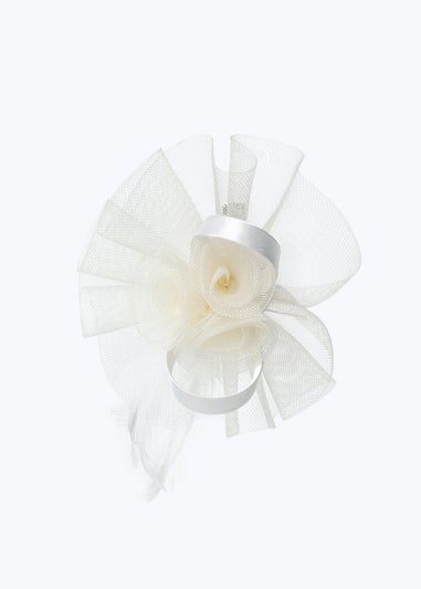 Muse White Fascinator Clip
