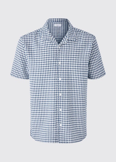 Blue Reverse Check Cheesecloth Shirt