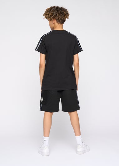 Kings Will Dream Black Techy Taped Cargo Shorts (7-14 yrs)