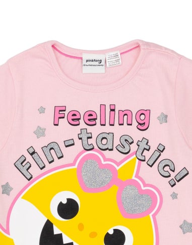 Baby Shark Kids Pink Shortie Pyjamas (12 Months-5 Years)