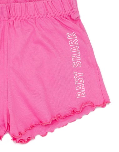 Baby Shark Kids Pink Shortie Pyjamas (12 Months-5 Years)