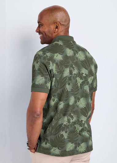 Cotton Traders Green Guinness Short Sleeve Printed Polo Shirt