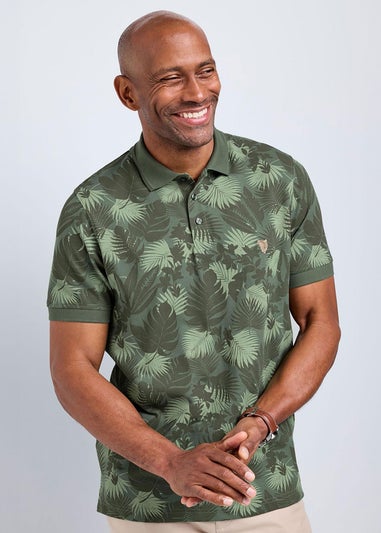 Cotton Traders Green Guinness Short Sleeve Printed Polo Shirt