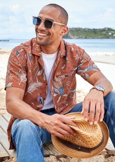 Cotton Traders Paprika Short Sleeve Summer Print Soft Touch Print Shirt