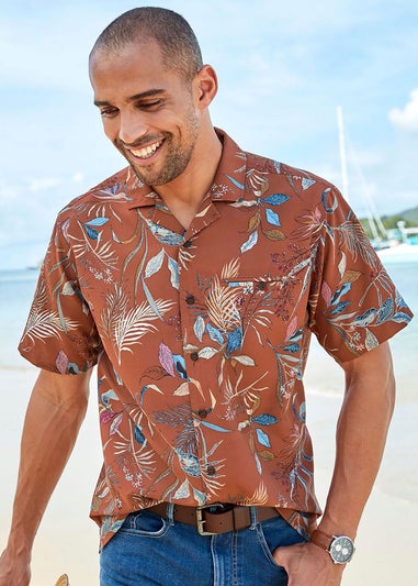 Cotton Traders Paprika Short Sleeve Summer Print Soft Touch Print Shirt