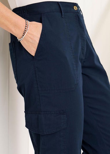 Cotton Traders Dark Blue Cargo Trousers