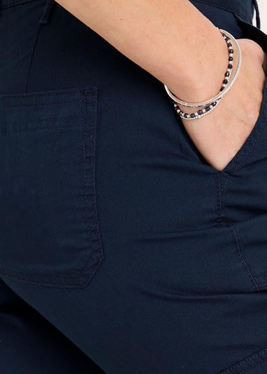Cotton Traders Dark Blue Cargo Trousers