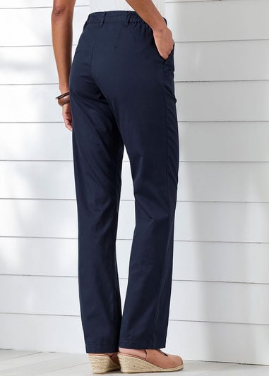 Cotton Traders Dark Blue Everyday Straight Leg Trousers