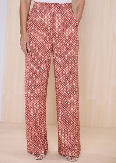 Cotton Traders Orange Wide Leg Pull On Trousers