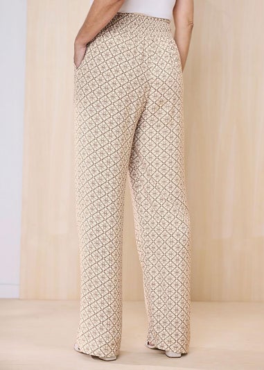 Cotton Traders Mink Wide Leg Pull On Trousers