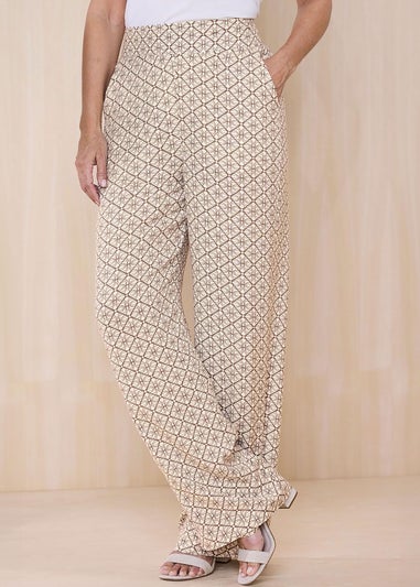 Cotton Traders Mink Wide Leg Pull On Trousers