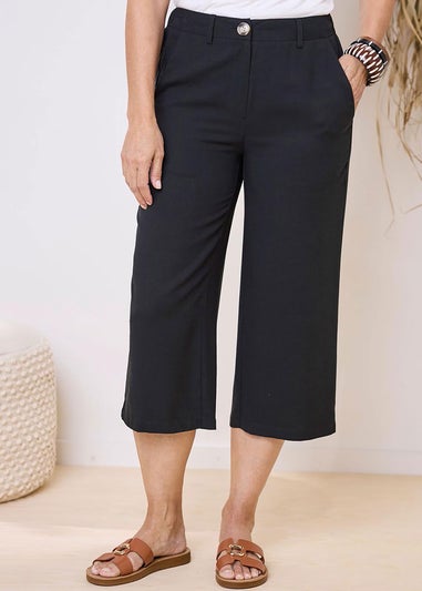 Cotton Traders Black Crop Trousers