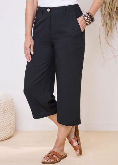 Cotton Traders Black Crop Trousers