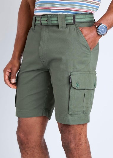 Cotton Traders Green Guinness Cargo Shorts