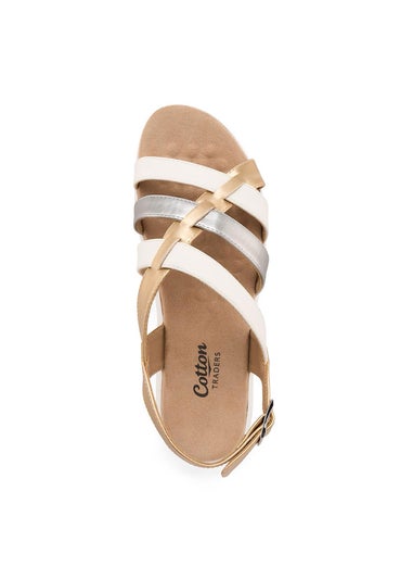 Cotton Traders White Contrast Sandals