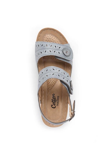 Cotton Traders Light Blue Adjustable Sandals