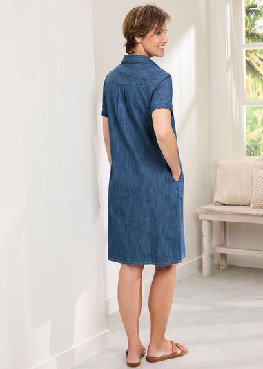 Cotton Traders Pale Blue Denim Dress