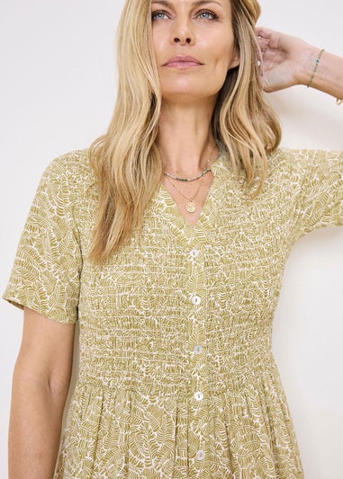 Cotton Traders Sage Green Printed Maxi Dress