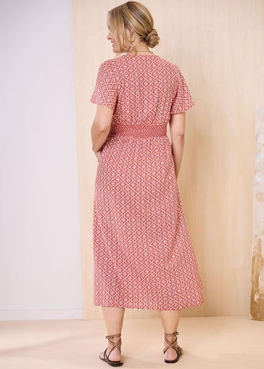 Cotton Traders Orange Printed Maxi Dress