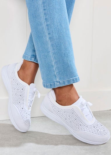 Cotton Traders Warm Cream Memorylite Toggle Trainers