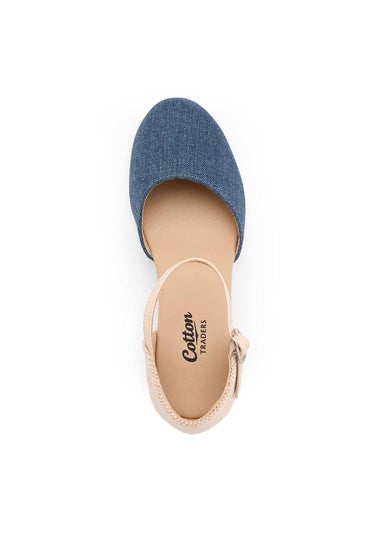 Cotton Traders Denim Espadrille Wedge Sandals