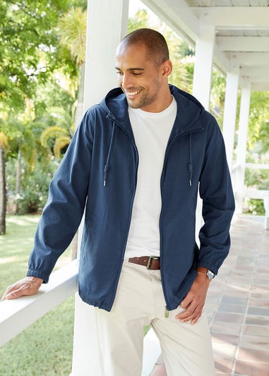 Cotton Traders Dark Blue Seersucker Jacket