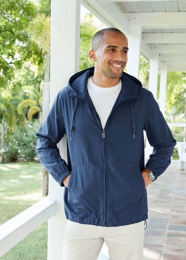 Cotton Traders Dark Blue Seersucker Jacket