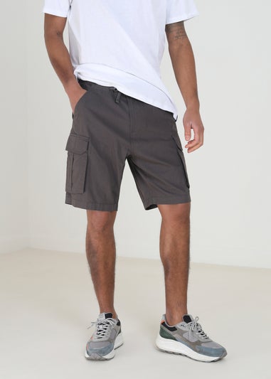 Brave Soul Grey Cotton Cargo Shorts