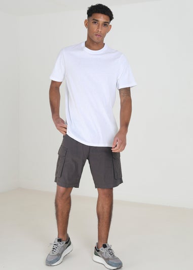 Brave Soul Grey Cotton Cargo Shorts