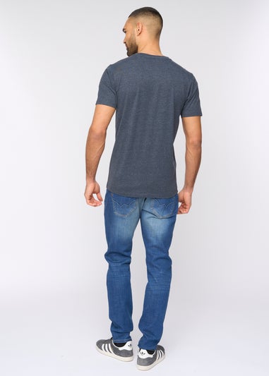 Bewley & Rich Navy Marl Barlowe T-Shirt