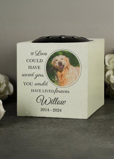 Personalised Memento Company Cream Pet Photo Upload Memorial Garden Vase