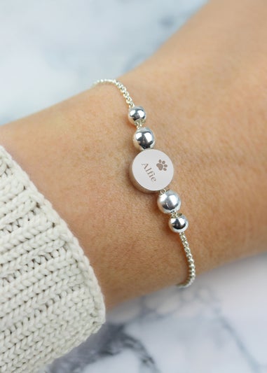 Personalised Memento Company Silver Pet Memorial Bracelet and Sentiment Card