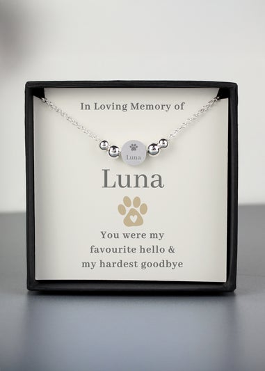 Personalised Memento Company Silver Pet Memorial Bracelet and Sentiment Card