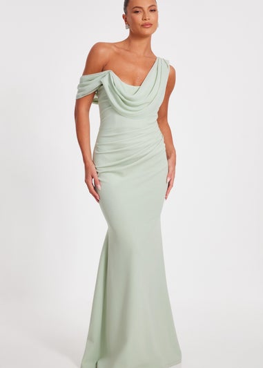 Quiz Green Drop Sleeve Maxi Dress