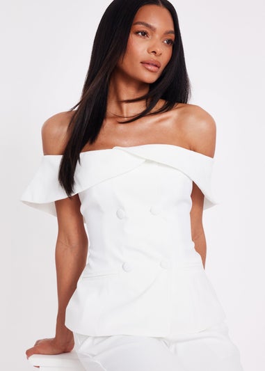 Quiz Cream Bardot Waistcoat