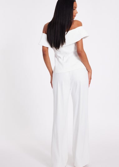 Quiz Cream Tailored Trousers