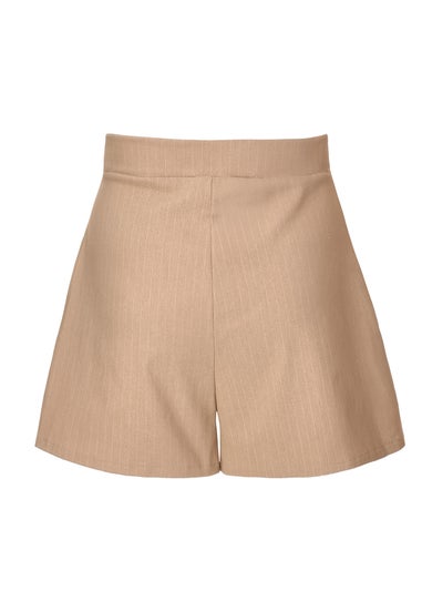 Quiz Stone Pinstripe Wrap Skort