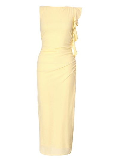Quiz Yellow Frill Midi Dress