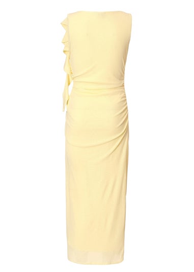 Quiz Yellow Frill Midi Dress
