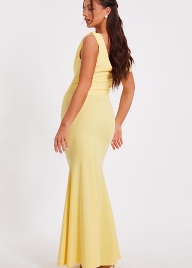 Quiz Yellow Petite Sleeve Maxi Dress