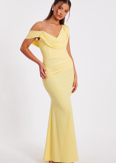 Quiz Yellow Petite Sleeve Maxi Dress