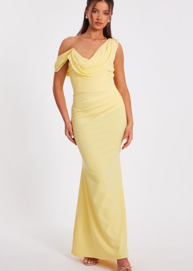 Quiz Yellow Petite Sleeve Maxi Dress
