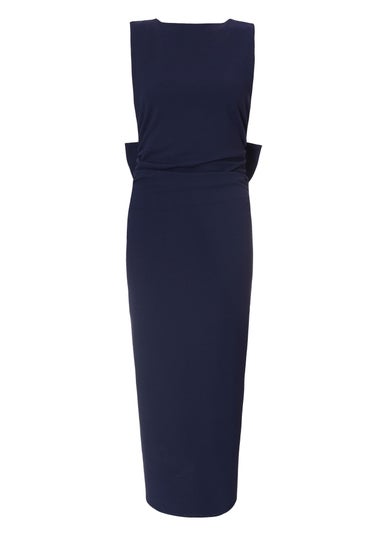 Quiz Navy Bow Back Midaxi Dress