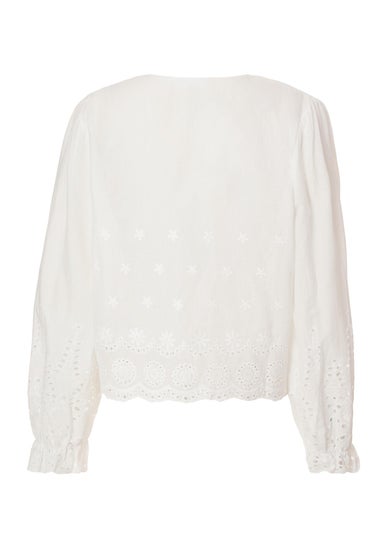 Quiz White Embroidered Blouse