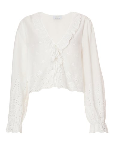 Quiz White Embroidered Blouse