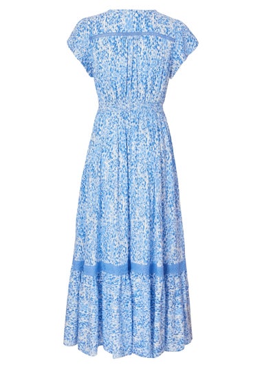 Quiz Blue Petite Animal Print Midaxi Dress