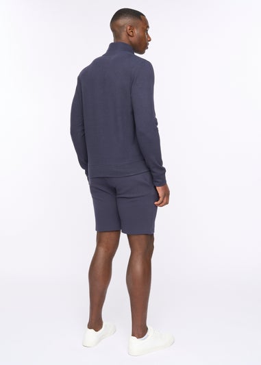 Duck & Cover Dark Navy Hannings Zip Thru Hoodie