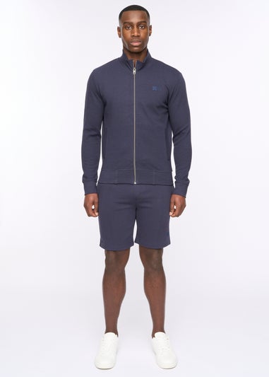 Duck & Cover Dark Navy Hannings Zip Thru Hoodie