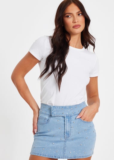 Quiz Blue Denim Mini Skirt