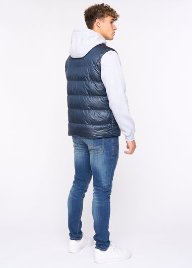 Bewley & Rich Navy Brookes Jersey Puffer Jacket
